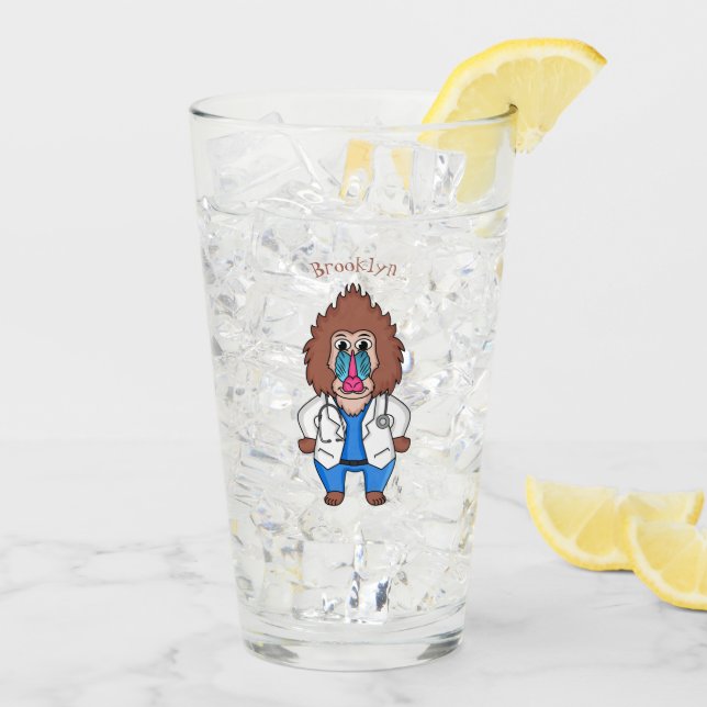 Lönsam illustration av tecknaden doktor i mandrill glaskopp (Bakside Is)