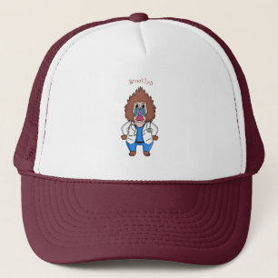 Lönsam illustration av tecknaden doktor i mandrill keps
