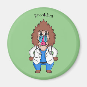 Lönsam illustration av tecknaden doktor i mandrill magnet