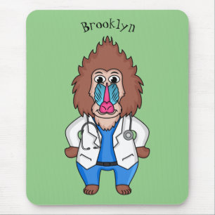 Lönsam illustration av tecknaden doktor i mandrill musmatta