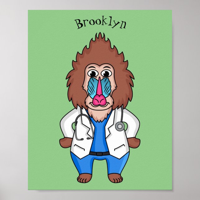 Lönsam illustration av tecknaden doktor i mandrill poster (Framsidan)