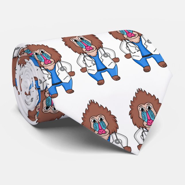 Lönsam illustration av tecknaden doktor i mandrill slips (Rullad)