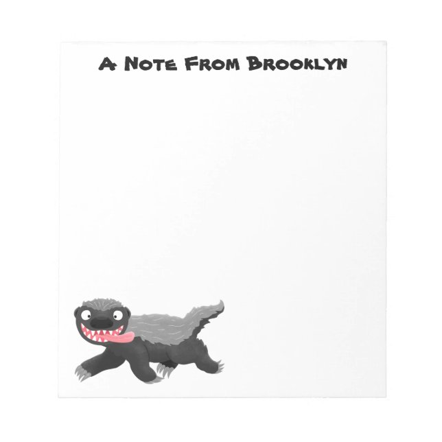 Lönsam illustration av tecknaden honey badger hung anteckningsblock (Framsida)