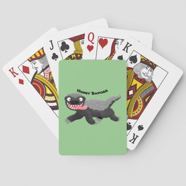 Lönsam illustration av tecknaden honey badger hung casinokort (Baksidan)