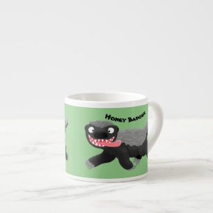 Lönsam illustration av tecknaden honey badger hung espressomugg