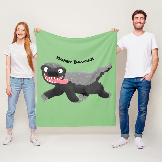 Lönsam illustration av tecknaden honey badger hung fleecefilt (På plats)
