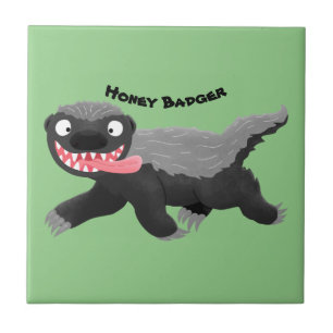 Lönsam illustration av tecknaden honey badger hung kakelplatta