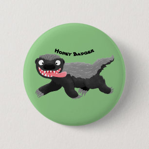 Lönsam illustration av tecknaden honey badger hung knapp