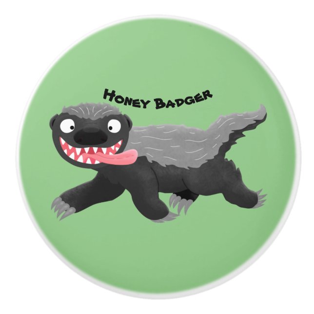 Lönsam illustration av tecknaden honey badger hung knopp (Framsidan)