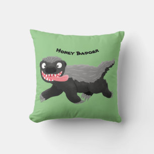 Lönsam illustration av tecknaden honey badger hung kudde