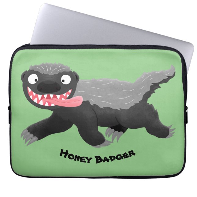 Lönsam illustration av tecknaden honey badger hung laptop fodral (Framsidan)