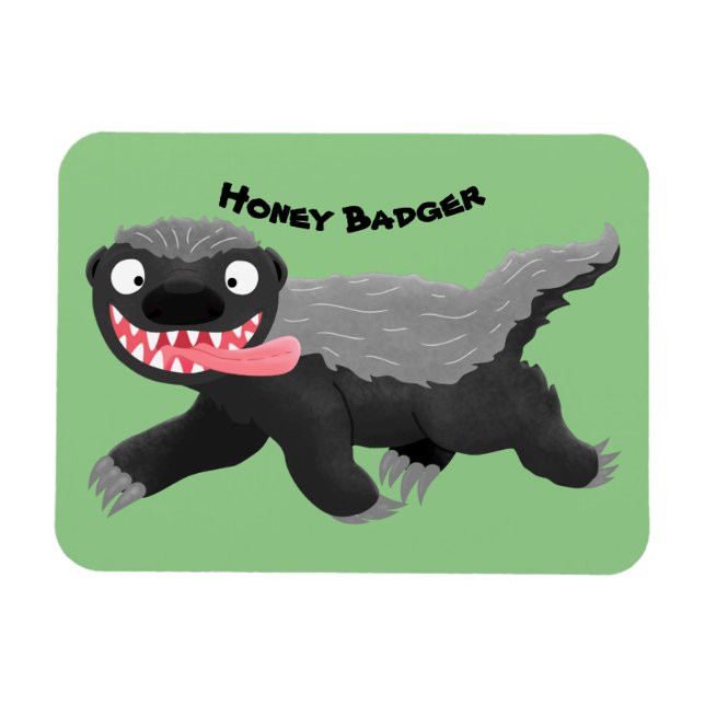 Lönsam illustration av tecknaden honey badger hung magnet (Horisontell)