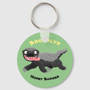 Lönsam illustration av tecknaden honey badger hung nyckelring