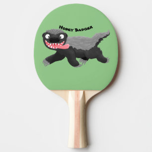 Lönsam illustration av tecknaden honey badger hung pingisracket