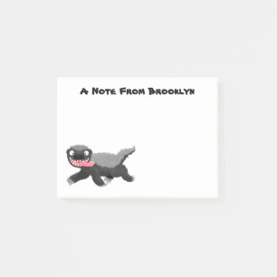 Lönsam illustration av tecknaden honey badger hung post-it block