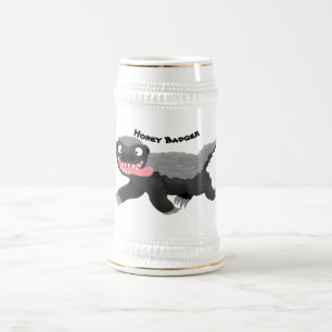 Lönsam illustration av tecknaden honey badger hung sejdel