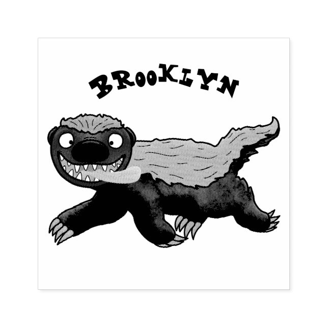 Lönsam illustration av tecknaden honey badger hung stämpel (Tryck)