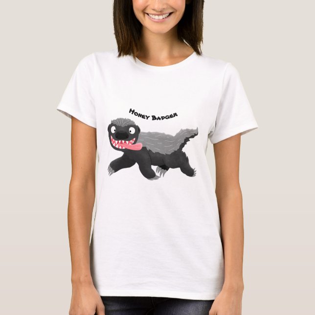 Lönsam illustration av tecknaden honey badger hung t shirt (Framsida)