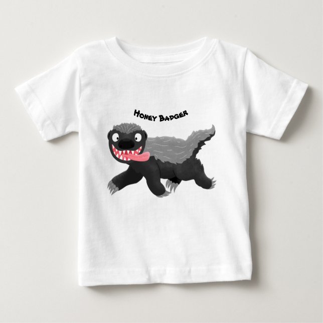 Lönsam illustration av tecknaden honey badger hung t shirt (Framsida)
