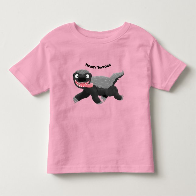 Lönsam illustration av tecknaden honey badger hung t shirt (Framsida)