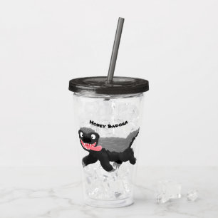 Lönsam illustration av tecknaden honey badger hung take away mugg