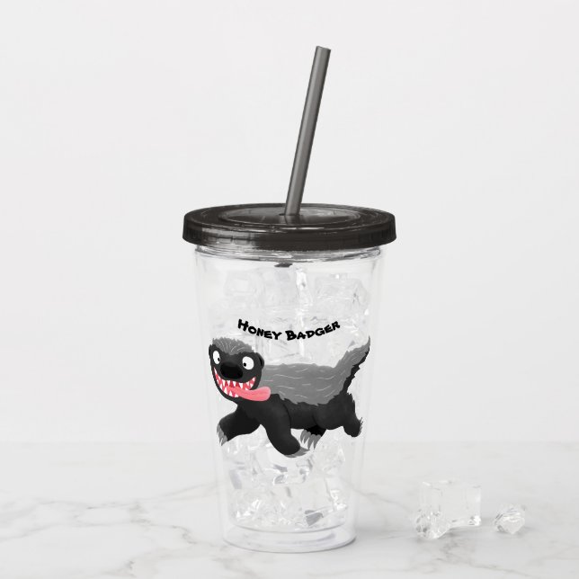 Lönsam illustration av tecknaden honey badger hung take away mugg (Baksida Ice)