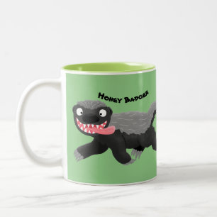 Lönsam illustration av tecknaden honey badger hung Två-Tonad mugg