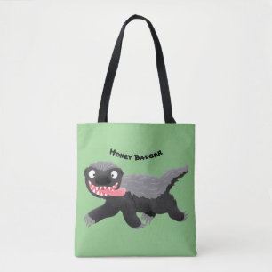 Lönsam illustration av tecknaden honey badger hung tygkasse