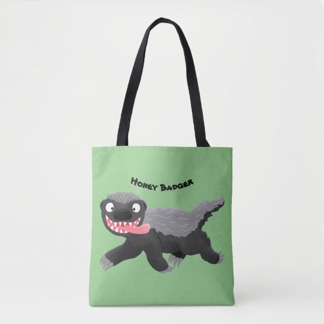 Lönsam illustration av tecknaden honey badger hung tygkasse (Framsida)