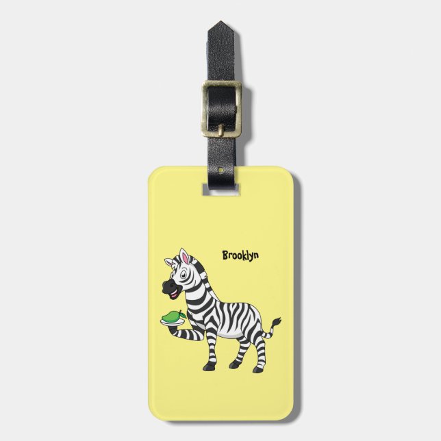 Lönsam illustration av zebra-tecknaden bagagebricka (Vertikal Framsida)