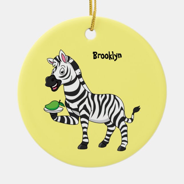 Lönsam illustration av zebra-tecknaden julgransprydnad keramik (Framsidan)