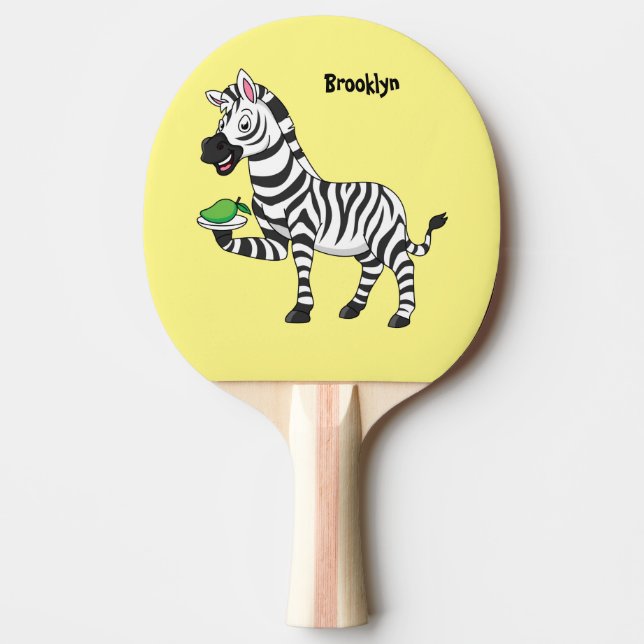 Lönsam illustration av zebra-tecknaden pingisracket (Framsidan)
