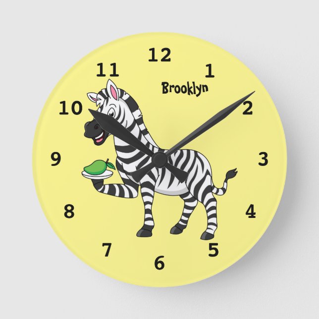 Lönsam illustration av zebra-tecknaden rund klocka (Framsida)