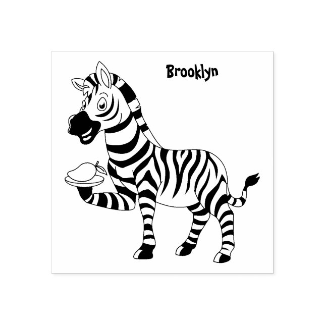 Lönsam illustration av zebra-tecknaden stämpel (Tryck)