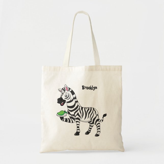 Lönsam illustration av zebra-tecknaden tygkasse (Framsidan)