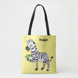 Lönsam illustration av zebra-tecknaden tygkasse