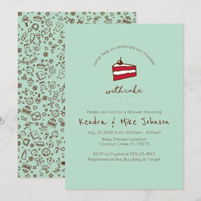 Lönsam inbjudan till babyvisningsprogram (Fram/baksida)