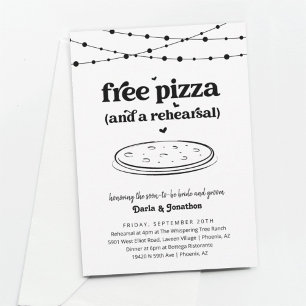 Lönsam inbjudan till Pizza Bröllop Rehearsal Midda