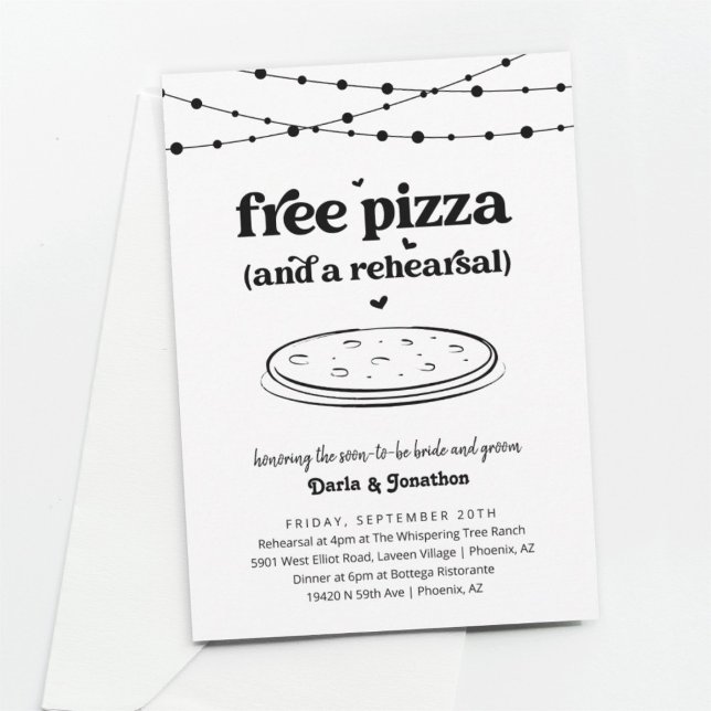 Lönsam inbjudan till Pizza Bröllop Rehearsal Midda (Skapare uppladdad)