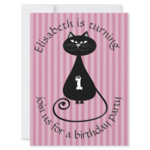 Lönsam inbjudan till svartkatt-födelsedag