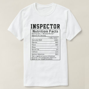 Lönsam inspektör Nutrition Facts Employee T Shirt