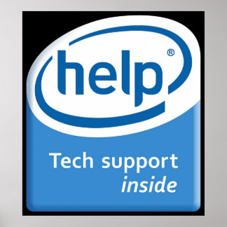 Lönsam Intel Parody Logotyp Computer Tech Support Poster