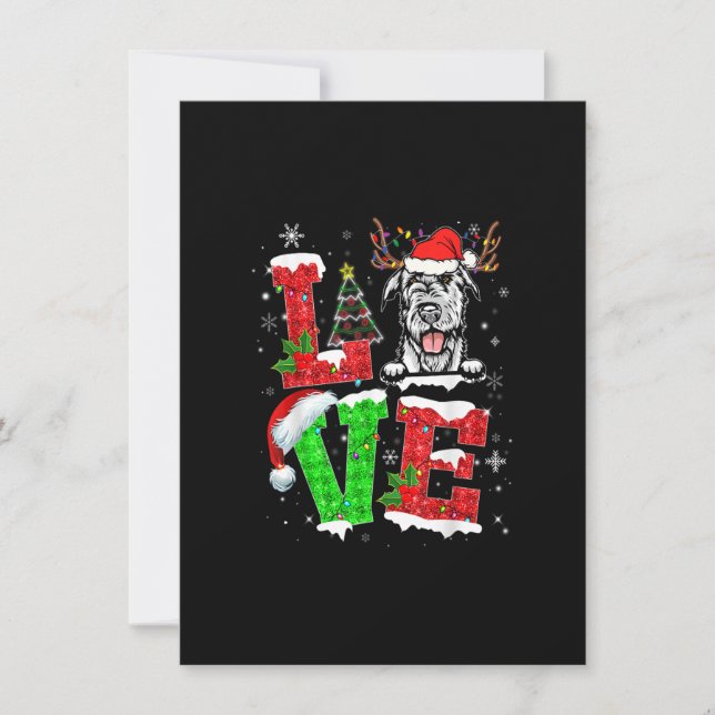 Lönsam Irish Wolfhound Hund Träd jul Ljus Xm Inbjudningar (Framsida)