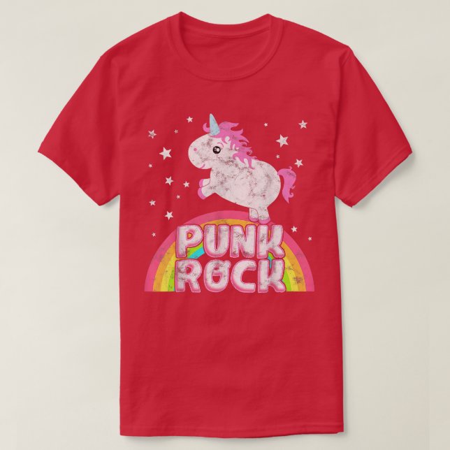 Lönsam ironisk Coola Unicorn Punk Rock musik Tee F (Design framsida)