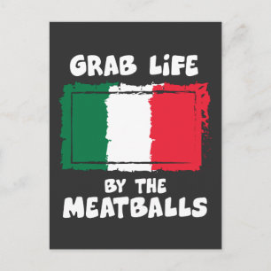 Lönsam italiensk Gift Idea Meatball Italien Flagga Vykort