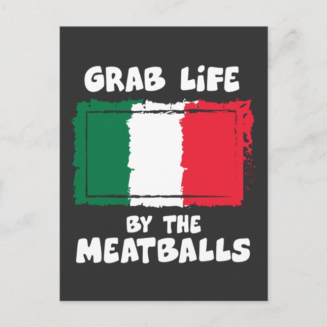 Lönsam italiensk Gift Idea Meatball Italien Flagga Vykort (Framsida)