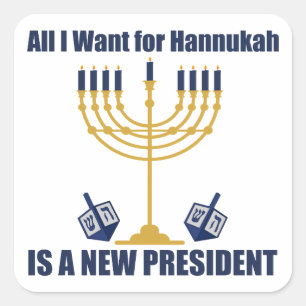 Lönsam judisk antitrumppolitisk Hanukkah Fyrkantigt Klistermärke