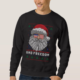Lönsam jul, Amerikanska Flagga Santa Lång Ärmad Tröja