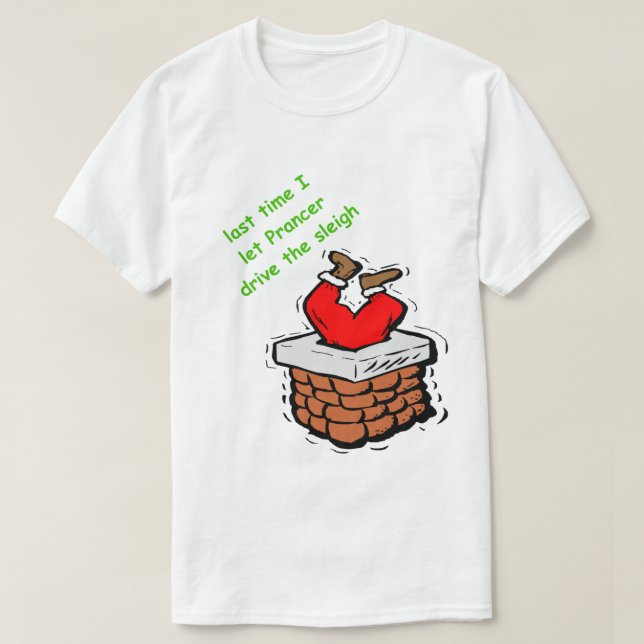 Lönsam jul Jultomten Stuck upp och ner T Shirt (Design framsida)