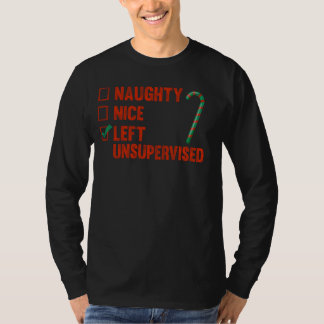 Lönsam julapparat Naughty Nice Lämnat Unsuperv T Shirt